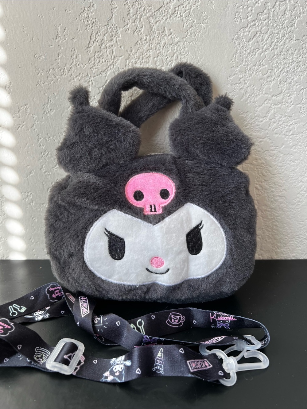 NWOT Kuromi Plush Handbag in Black